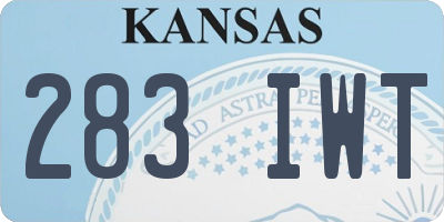 KS license plate 283IWT