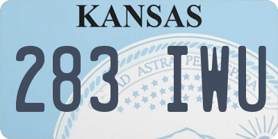 KS license plate 283IWU