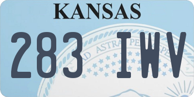 KS license plate 283IWV
