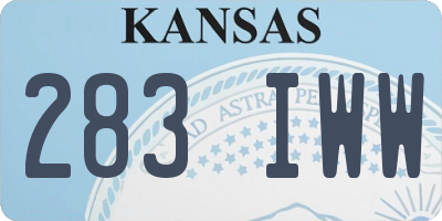 KS license plate 283IWW