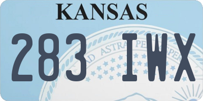 KS license plate 283IWX