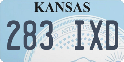KS license plate 283IXD