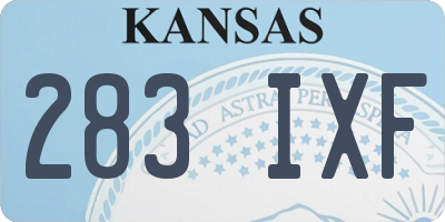 KS license plate 283IXF