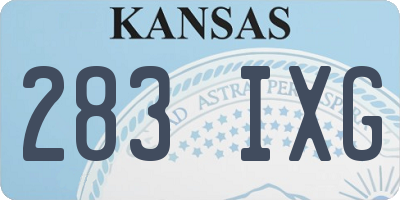 KS license plate 283IXG