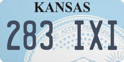 KS license plate 283IXI