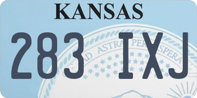 KS license plate 283IXJ