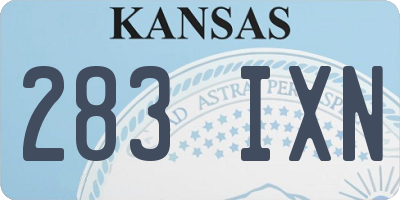 KS license plate 283IXN