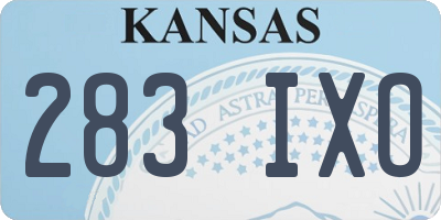 KS license plate 283IXO