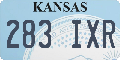 KS license plate 283IXR