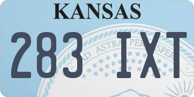 KS license plate 283IXT