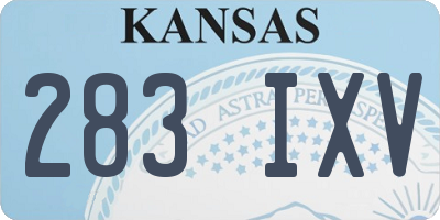 KS license plate 283IXV