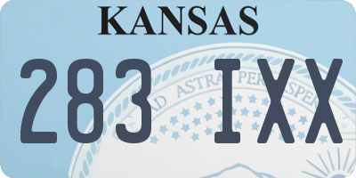 KS license plate 283IXX