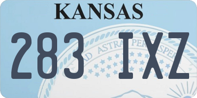 KS license plate 283IXZ