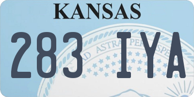 KS license plate 283IYA