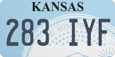 KS license plate 283IYF