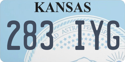 KS license plate 283IYG