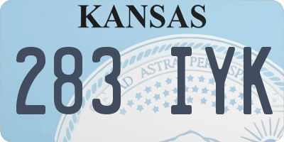 KS license plate 283IYK