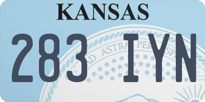 KS license plate 283IYN