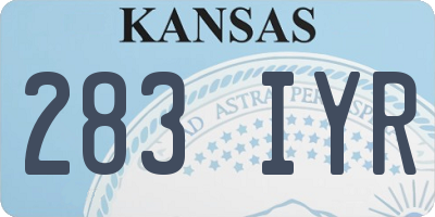 KS license plate 283IYR