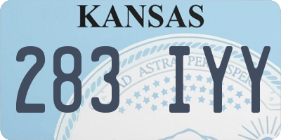 KS license plate 283IYY