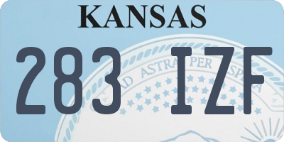 KS license plate 283IZF