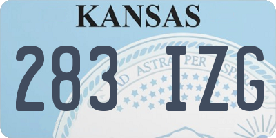 KS license plate 283IZG