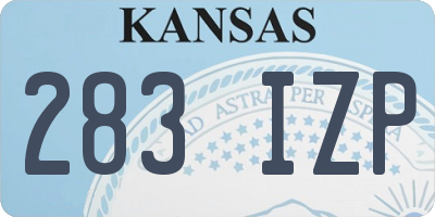 KS license plate 283IZP