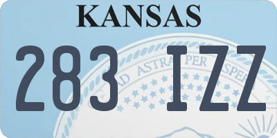 KS license plate 283IZZ