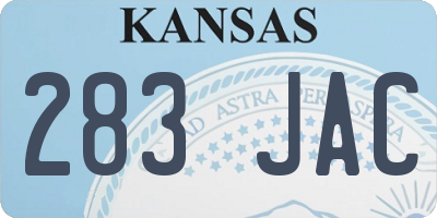 KS license plate 283JAC