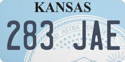 KS license plate 283JAE