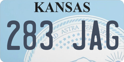 KS license plate 283JAG