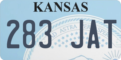 KS license plate 283JAT