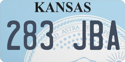 KS license plate 283JBA