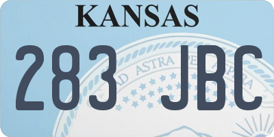 KS license plate 283JBC