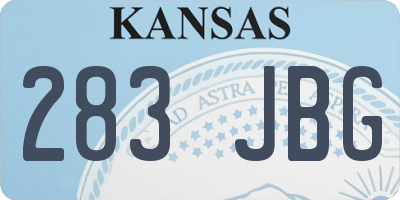 KS license plate 283JBG