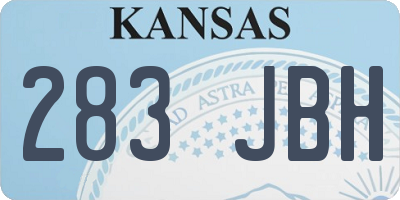 KS license plate 283JBH
