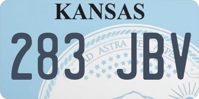 KS license plate 283JBV