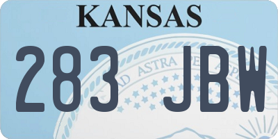 KS license plate 283JBW