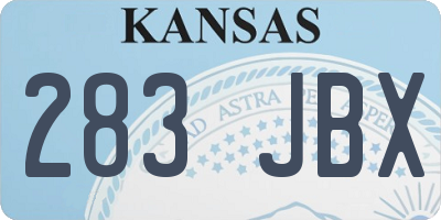 KS license plate 283JBX