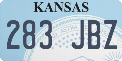 KS license plate 283JBZ