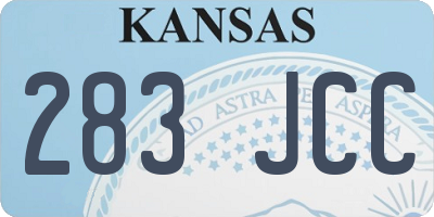 KS license plate 283JCC