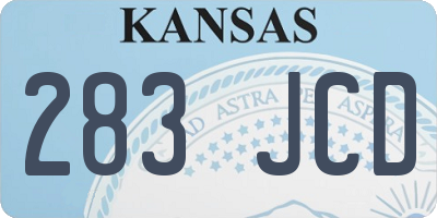 KS license plate 283JCD