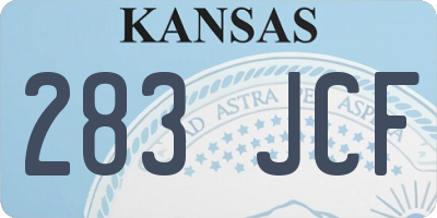 KS license plate 283JCF