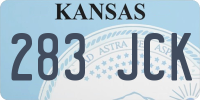 KS license plate 283JCK