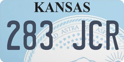 KS license plate 283JCR