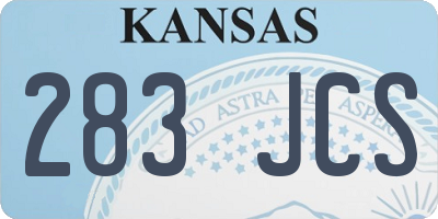KS license plate 283JCS