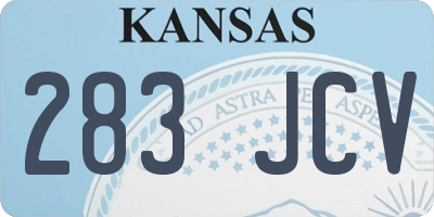 KS license plate 283JCV