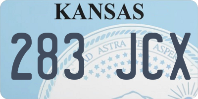 KS license plate 283JCX