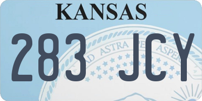 KS license plate 283JCY