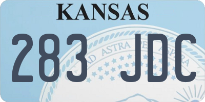 KS license plate 283JDC